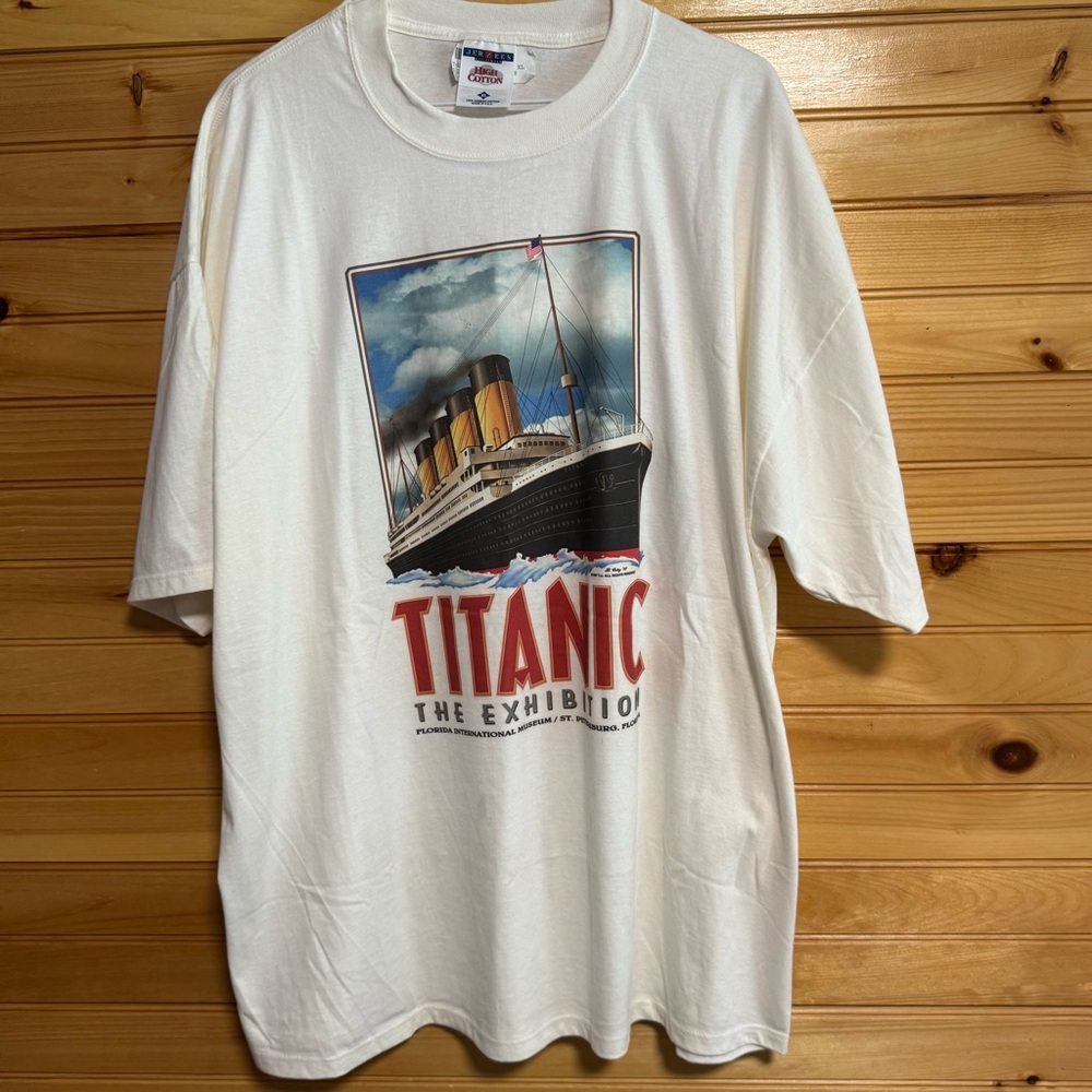 Titanic The Exhibition Promo White Graphic Tee 1997 XL